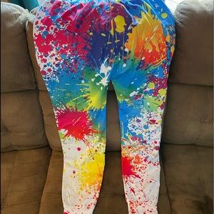Paint splattered pattern mens sweat pants